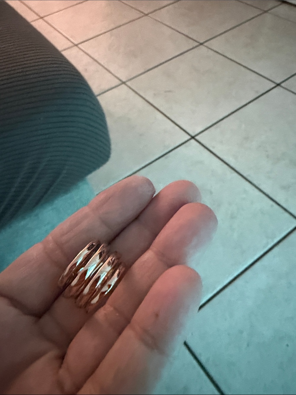 Source Unknown Rose Gold Stacked Wave Band Ring